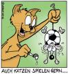 Cartoon: Katzen spielen gern (small) by Rovey tagged playing katze cat grausam fußball tiere 