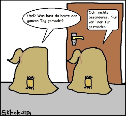 Cartoon: Zwei Säcke... (medium) by Kritzelklops tagged säcke,sprichwort,redensart,tür,sprache