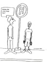 Cartoon: An der Bushaltestelle... (small) by Moppel tagged skelett,bushaltestelle,warten,ausdauer,geduld,verspätung