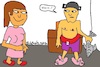 Cartoon: Was is? (small) by Moppel tagged verrücktheit,schwimmring,fisch,topf,schweinchenpantoffeln,mann,frau,gesundheit,psychiatrie,psychologie,gaga,verrückt,hagel