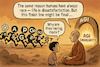 Cartoon: The finish? (small) by PoliticoLoco tagged aiart,agi,singularity,techsatire,corporateai,existentialrisk,humandesire,buddhistwisdom