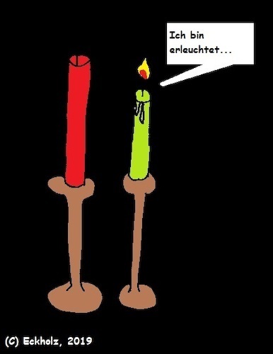 Cartoon: Ich bin erleuchtet... (medium) by Sven78 tagged kerzen,erleuchtet,dunkelheit,stillleben,kerzenhalter,leuchten,licht,kerzenlicht,erleuchtung
