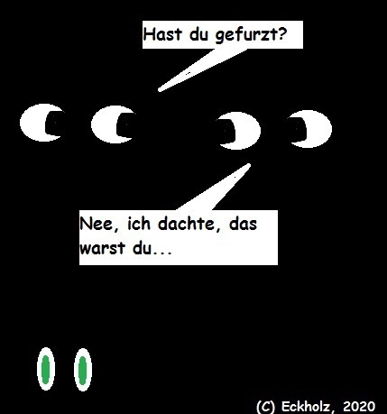 Cartoon: Nächtliches Gespräch... (medium) by Sven78 tagged nacht,gespräch,dunkelheit,furz,monster