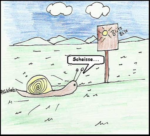 Cartoon: Scheisse... (medium) by Sven78 tagged nonsens,schnecke,blitzer,scheisse