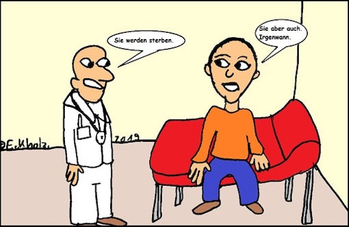 Cartoon: Sie werden sterben... (medium) by Sven78 tagged patient,arzt,sterben,tod,krankheit,leiden,gesundheit