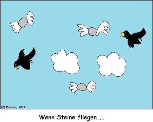 Cartoon: Wenn Steine fliegen... (medium) by Sven78 tagged steine,fliegen,sprichwort,allegorie,sinnbild,sprache