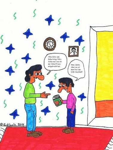 Cartoon: Das Geburtstagsgeschenk... (medium) by Brillenträger tagged buch,geburtstag,geburtstagsgeschenk,vater,sohn,jugend,literatur,gesellschaft