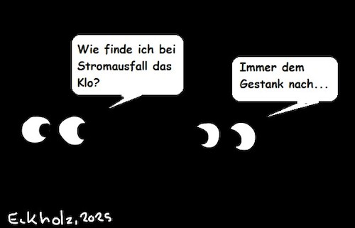 Cartoon: Stromausfall... (medium) by Stiftquäler78 tagged stromausfall,dunkelheit,nacht,finsternis,klo,gestank,notdurft,ehe