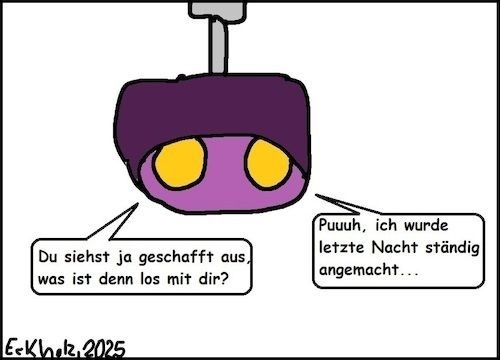 Cartoon: 3 - Geschafft... (medium) by Kritzelhonk tagged geschafft,glühbirnen,lampe,anmachen,lichtschalter,birne,birnen
