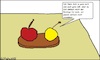 Cartoon: 2 - Absage... (small) by Kritzelhonk tagged mariller,apfel,anmache,flirt,obst