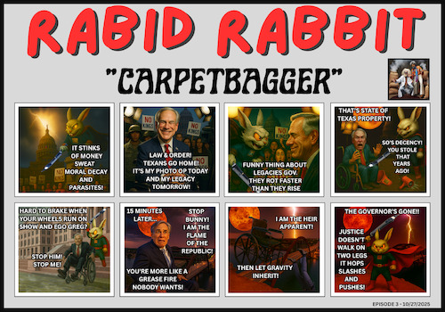 Cartoon: Carpetbagger (medium) by JimElliot51 tagged texas,politics,republican,authoritarian,leadership,performative,trump,wannabe
