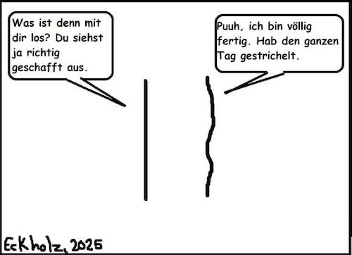Cartoon: Geschafft... (medium) by Kritzelprolet tagged geschafft,strich,minimalismus,sprache