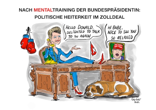 Cartoon: Schweizer Zolldeal (medium) by BeatGerber49 tagged schweiz,zolldeal