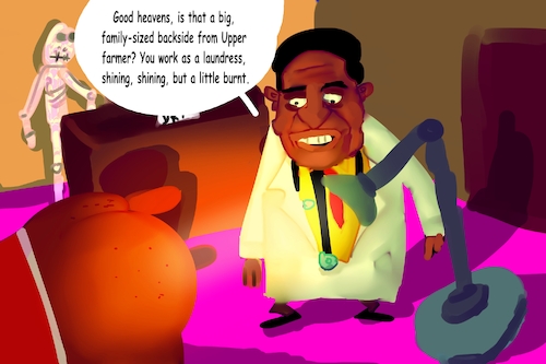 Cartoon: an infection on his button (medium) by THE WORLD HISTORY tagged cartoon,adel,imam,actor