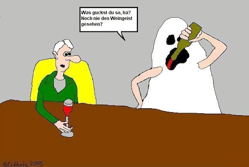 Cartoon: Der Geist des Weines... (medium) by Sachsenbirne tagged weingeist,geist,wein,anlkohol,spiritus,allegorie,mann,kneipe,trinken,alkoholismus,alkoholsucht,abhängigkeit