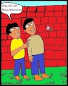 Cartoon: Was für ein Mauerblümchen... (small) by SveKru tagged mauerblümchen,allegorie,redewendung,spruch,sinnbild,gesellschaft,männer,spott,hohn