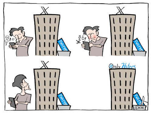 Cartoon: X (medium) by Kik tagged twitter,musk,elon,twitter,musk,elon