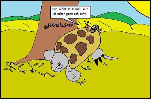 Cartoon: Raserei... (medium) by Mr Speck tagged schildkröte,schnecke,raserei,übelkeit,schnell,geschwindigkeit