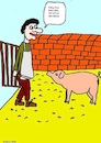 Cartoon: Nur das Beste... (small) by Mr Speck tagged hunger,ladwirtschaft,tierhaltung,schwein,mann,viehzucht,schlachten,ernährung,gesellschaft