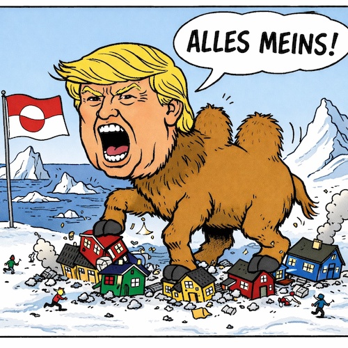 Cartoon: Trumpeltier (medium) by Dichtpraline tagged trump,groenland,satire,erstellt,mit,ki,prompt,und,idee,dichtpraline
