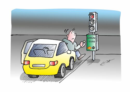 Cartoon: Geldquelle Auto (medium) by Bernd Eisert tagged auto,ampel,grün,euro,bezahlen,weiterfahrt,geld,teuer,auto,ampel,grün,euro,bezahlen,weiterfahrt,geld,teuer