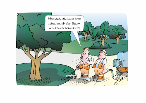 Cartoon: kranke Bäume (medium) by Bernd Eisert tagged baum,wald,krank,pflege,versicherung,arbeiter,klima,regeln,baum,wald,krank,pflege,versicherung,arbeiter,klima,regeln