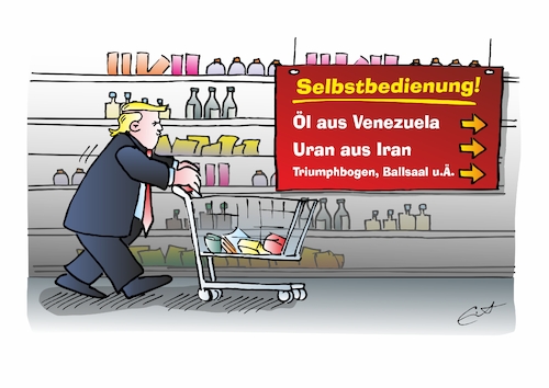 Cartoon: Trumps Selbstbedienung (medium) by Bernd Eisert tagged trump,politik,raffgier,geld,vermögen,diebstahl,narzissmus,amerika,dummheit,trump,politik,raffgier,geld,vermögen,diebstahl,narzissmus,amerika,dummheit