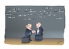 Cartoon: Falsche Verhandlungen (small) by Bernd Eisert tagged diplomaten,verhandlung,krieg,waffenruhe,trügerisch,maske,lüge,angriffe
