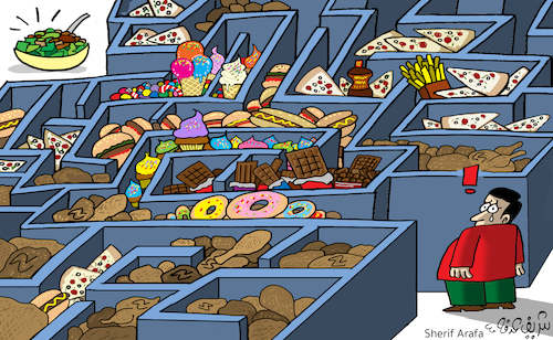 Cartoon: Health quest (medium) by Sherif Arafa tagged health