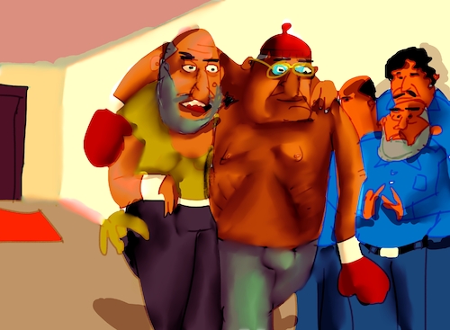 Cartoon: man of steel (medium) by MUSAWI tagged cartoon