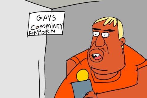 Cartoon: bogges man (medium) by MUSAWI tagged cartoon