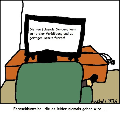 Cartoon: Fernsehhinweise... (medium) by Kritzelspacko78 tagged fernsehhinweise,verblödung,tv,gesellschaft,warnung,warnhinweis,rundfunk