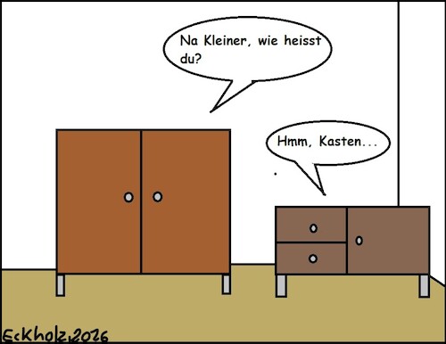 Cartoon: Wie heisst du? (medium) by Kritzelspacko78 tagged kasten,karsten,schrank,kommode,sprache