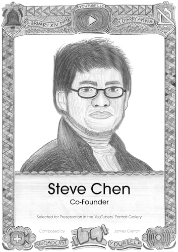 Cartoon: Steve Chen (medium) by Grettoonist tagged portrait,youtube,internet,entrepreneur,executive,technology