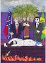 Cartoon: Grettoon 004 (small) by Grettoonist tagged politics trump bolsonaro america brazil elections putsch florida confederacy democracy vote summit