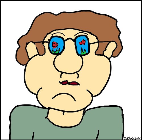 Cartoon: Ohne Worte (medium) by Pummel tagged mann,brille,fische,fischbrille