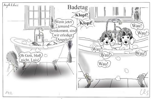 Cartoon: Badetag (medium) by ChrisHolt tagged schamgefühl,dackelsicht
