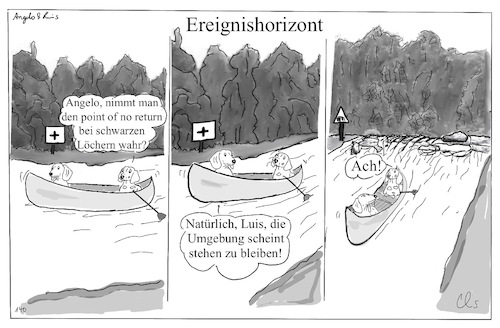 Cartoon: Ereignishorizont (medium) by ChrisHolt tagged verhandlungsposition,dackelsicht