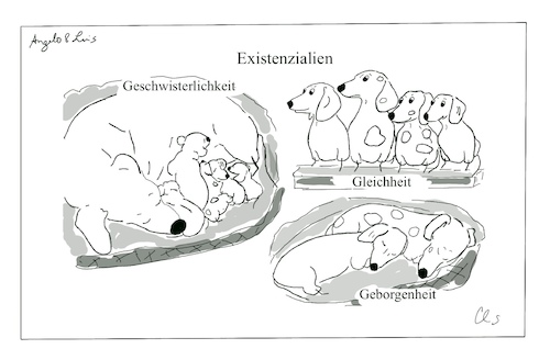 Cartoon: Existenzialien (medium) by ChrisHolt tagged heidegger,dackel