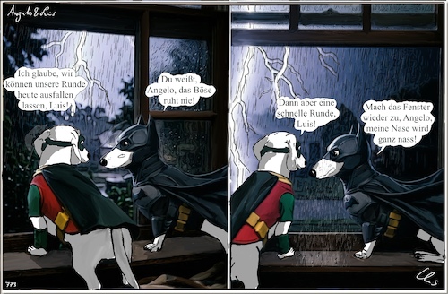 Cartoon: Gassi-Runde (medium) by ChrisHolt tagged helden,dackelsicht