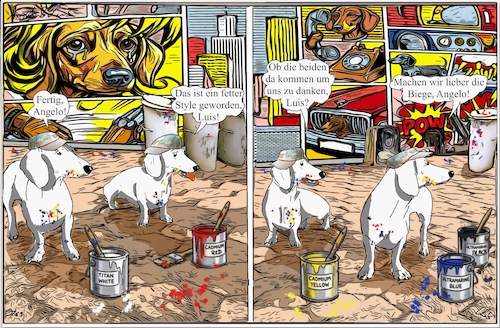 Cartoon: Graffiti (medium) by ChrisHolt tagged lichtenstein,dackelsicht