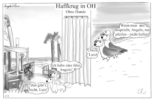 Cartoon: Gulls I (medium) by ChrisHolt tagged möven,dackelsicht