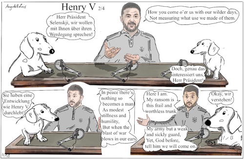 Cartoon: Henry V 2 (medium) by ChrisHolt tagged shakespeare,dackelsicht