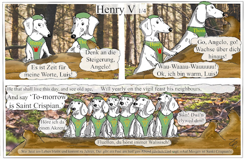 Cartoon: Henry V 1 (medium) by ChrisHolt tagged shakespeare,dackelsicht