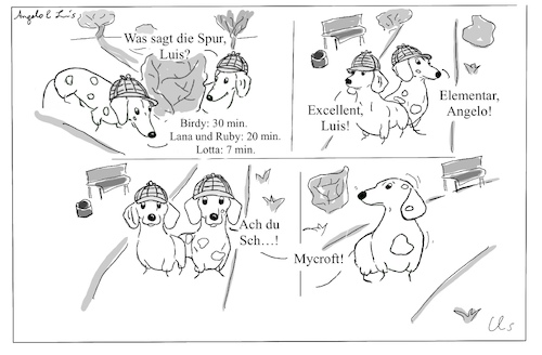 Cartoon: Holmes und Watson (medium) by ChrisHolt tagged detektiv,dackelsicht