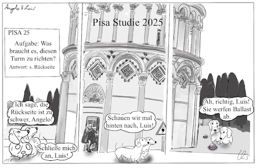 Cartoon: PISA (medium) by ChrisHolt tagged pisa,dackelsicht