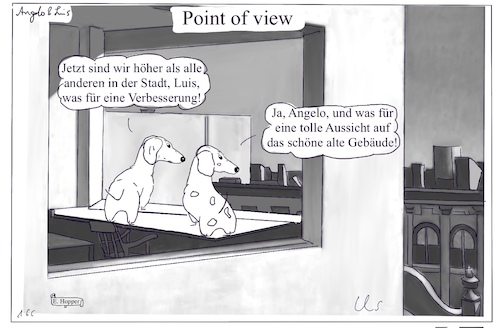 Cartoon: Standpunkte (medium) by ChrisHolt tagged hopper,dackelsicht