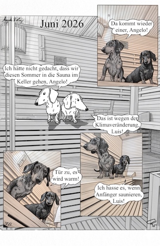 Cartoon: Summer Time (medium) by ChrisHolt tagged sommerhitze,leben,im,keller