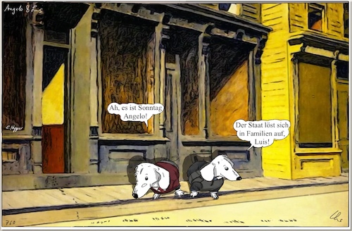 Cartoon: Sunday (medium) by ChrisHolt tagged hopper,dackelsicht