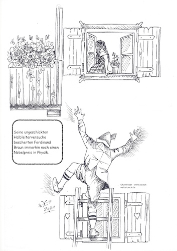Cartoon: Halbleiter (medium) by Kay Weber tagged nobelpreis,wissenschaft,physik,elektronik,dating